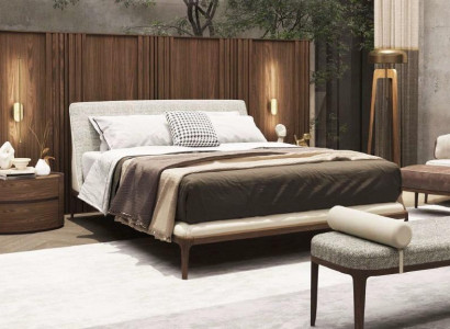 Brown Bedroom Suite bed frame 2x Bedside tables Double bed 3pcs